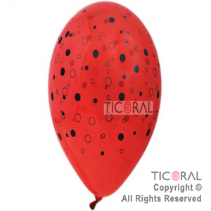 GLOBO SEMPERTEX R12 INF CRISTAL ROJO BURBUJAS x 10